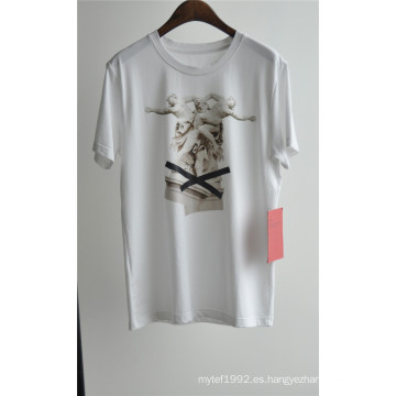 Diseño de moda de los hombres impreso camiseta de algodón blanco para el verano
